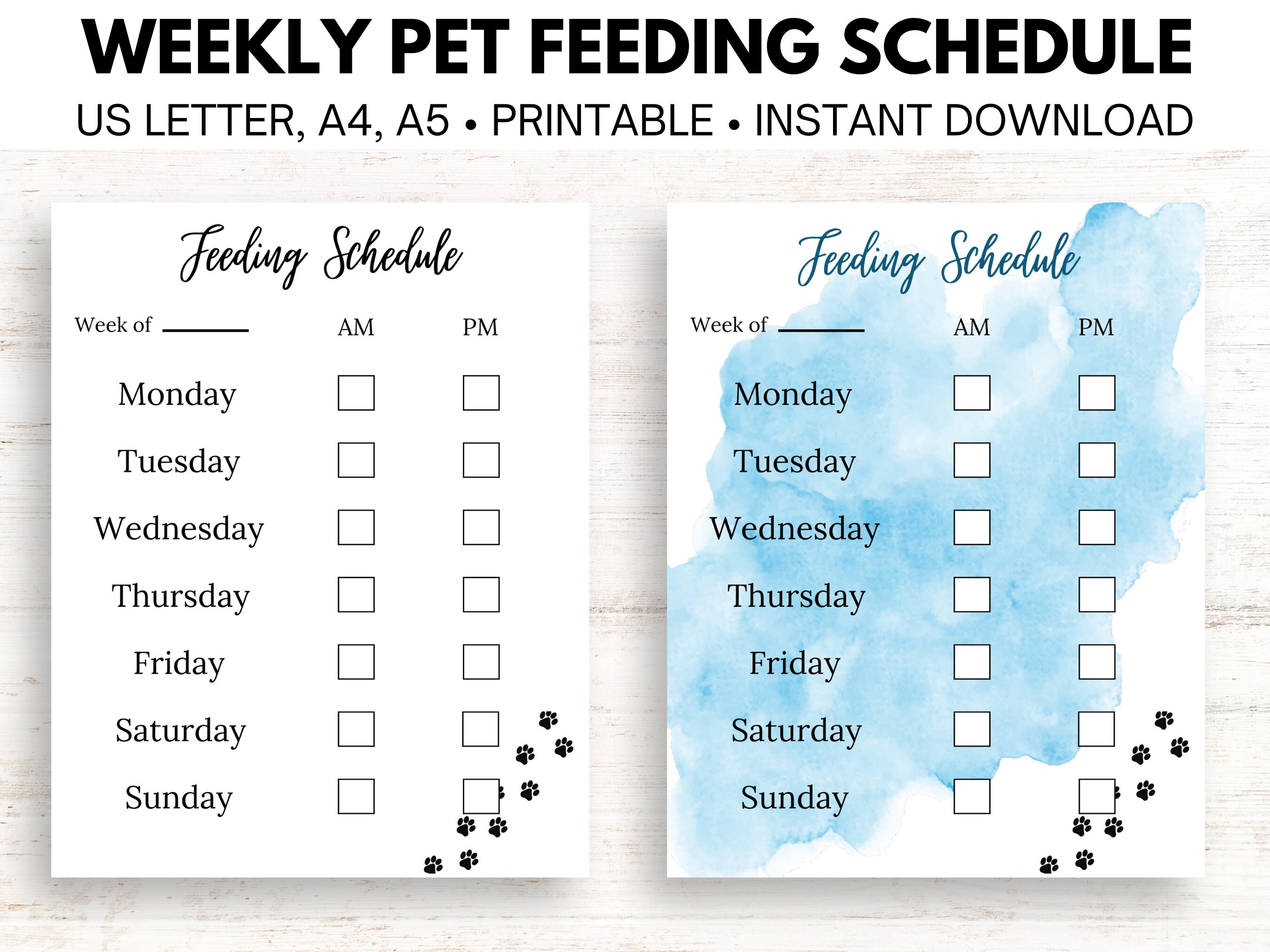 DIY Pet Feeding Schedule Printable - Craft Create Cook