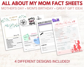 All About My Mom | All About My Mum | Mother's Day Gift from Kids | Birthday Gift from Kids | Mother's Day Printable | Birthday Printable