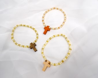 beaded cross bracelet Christan gifts handmade unique jewelry handcrafted