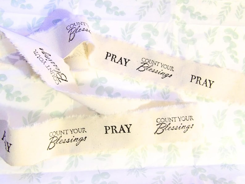 Pray Count Your Blessings Scripture Ribbon Gift Wrapping Christian ...