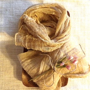 two yards primitive cheesecloth style coffee-stained vanilla nutmeg baked cheesecloth table runner peg hanger bowl filler
