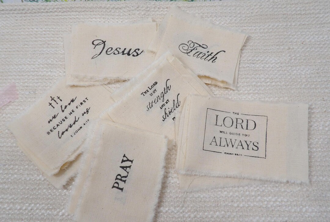 24 Scripture Tags Water Resistant Ink Stamped Christian Label Bible ...