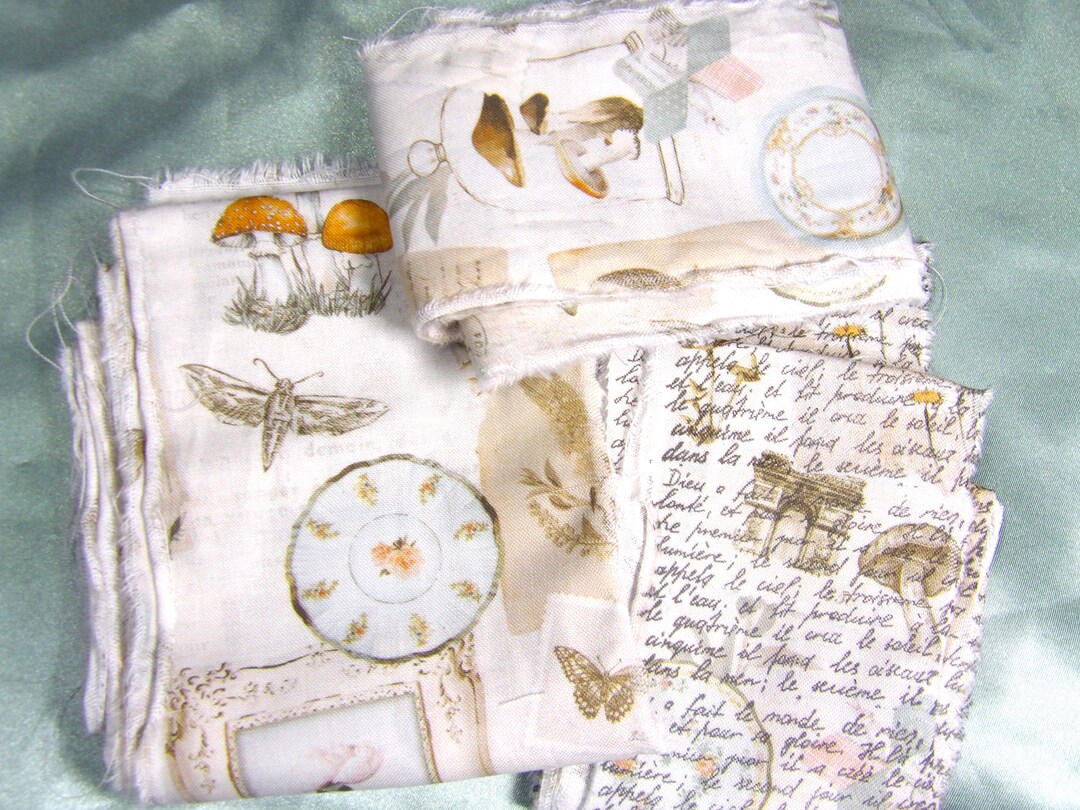 Hand Torn Ribbon French Script Ribbon Shabby Ribbon Cottage Core Rag ...