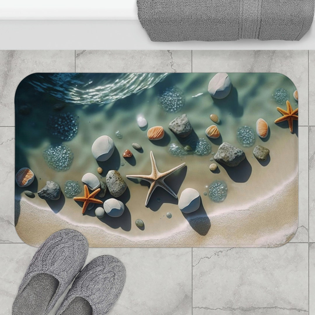 Ocean Bath Mat Unique Bath Mat Bathroom Accessory Kids Etsy