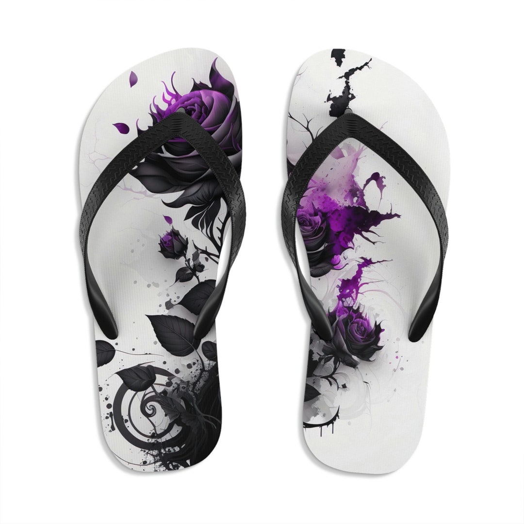 Floral Design Flip-flops Unique Style Flip Flops for Women - Etsy