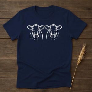 Two Cows T-Shirt, Farm Animal Shirt, Cow Lover Gift, Cute Cow Tee, Farm Life T-Shirt, Country Style T-Shirt, Cattle T-Shirt, Gift for Farmer