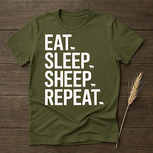 Eat Sleep Sheep Repeat T-Shirt: Funny Sheep Lover Graphic Tee