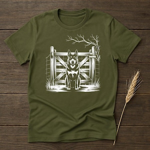 German Shepherd T-Shirt: Black and White Dog Art, Dog Lover Gift