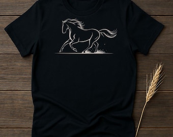 Wild Horse Print T-Shirt: Equine Graphic Tee for Horse Lovers