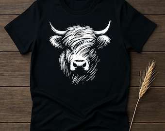 Skotsk höglandsko-t-shirt med höglandsko-t-shirt