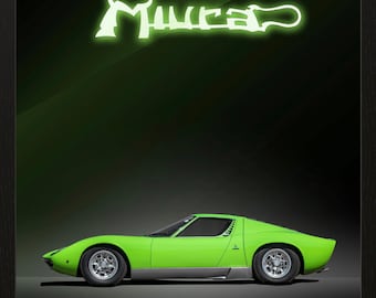 Lamborghini Muira P400 S Verde Poster Print Original Art - Etsy