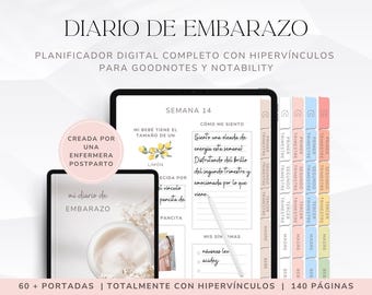 Embarazo-Planer für Anfänger, Embarazo-Tagebuch für GoodNotes, Bebé-Planer, Regalo für Mamas Nuevas
