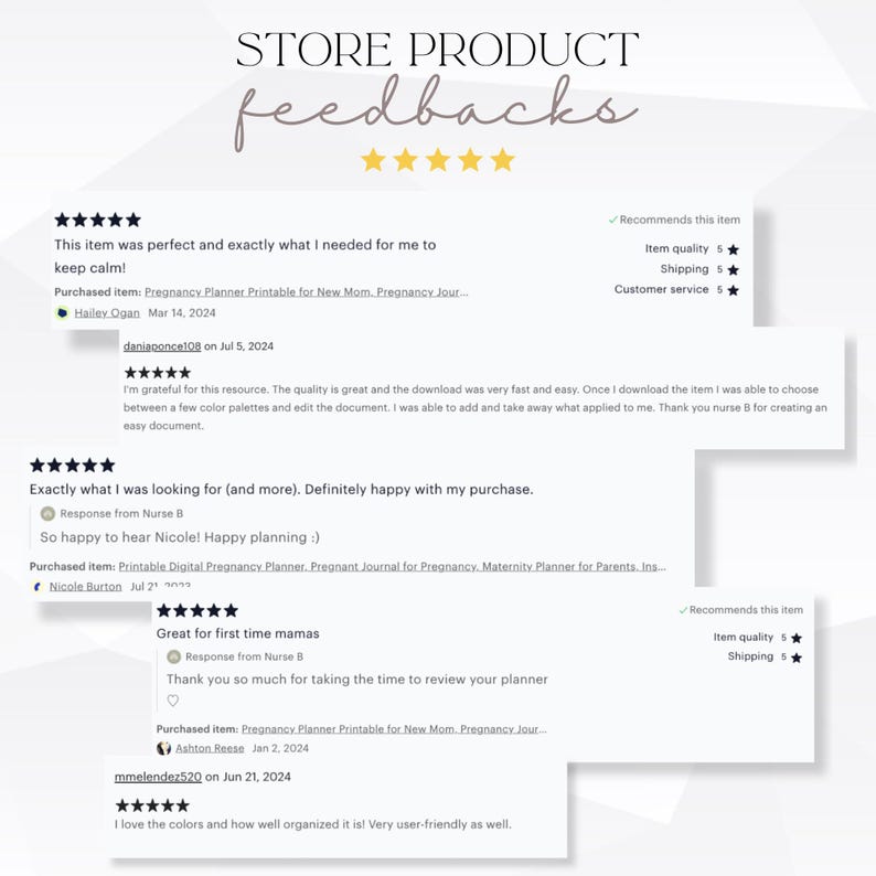 May include: A digital image featuring customer feedback for a product, with the words "STORE PRODUCT feedbacks" at the top. The reviews are displayed in white text on a light background, with star ratings and customer comments.