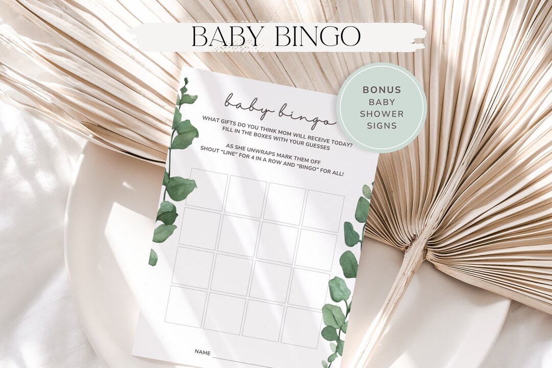 Printable Baby Bingo Game Cards for Baby Shower, Blank Baby Bingo Cards ...