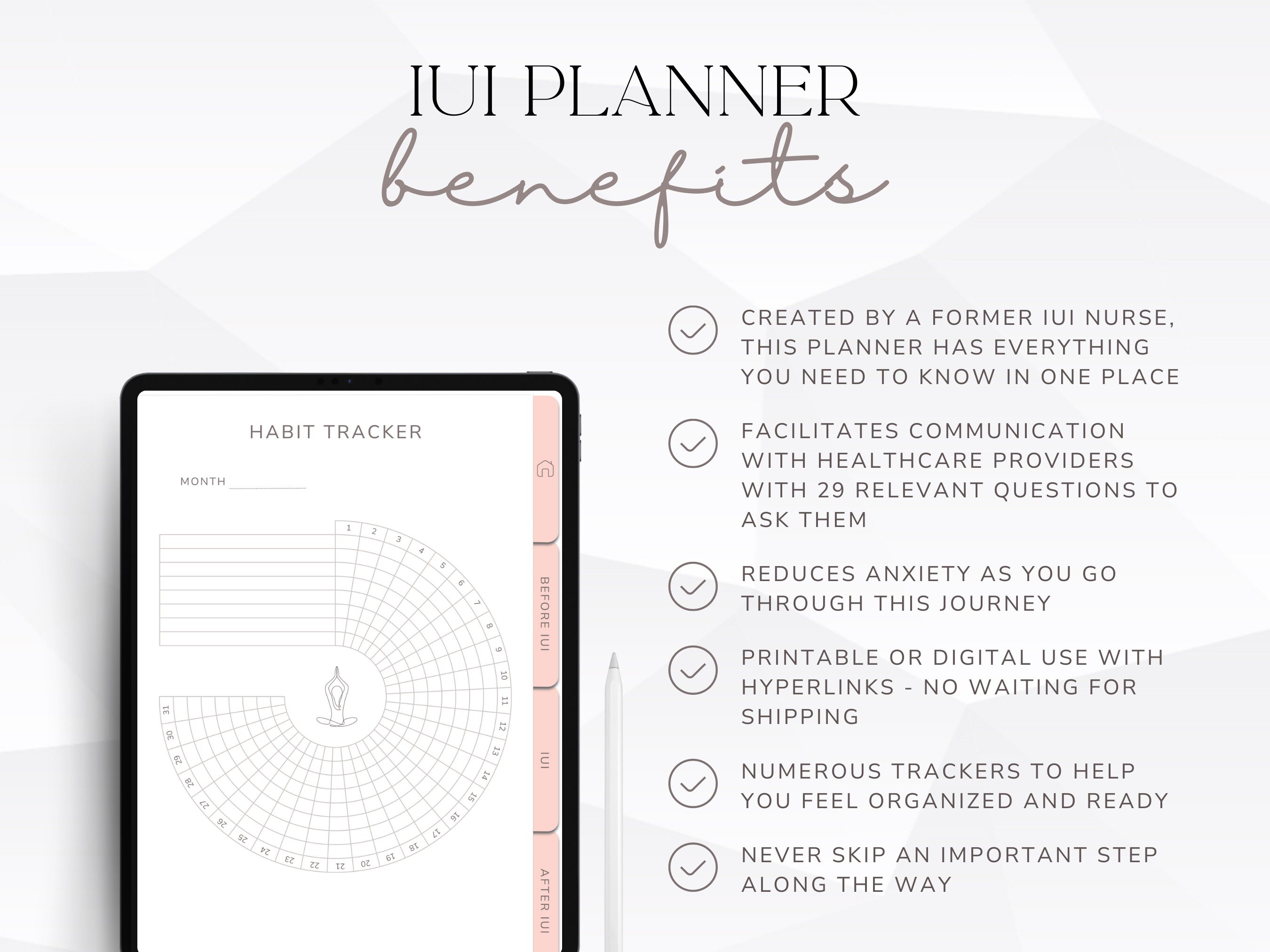 Digital IUI Planner for Future Moms, Hyperlinked IUI Journal, Printable ...