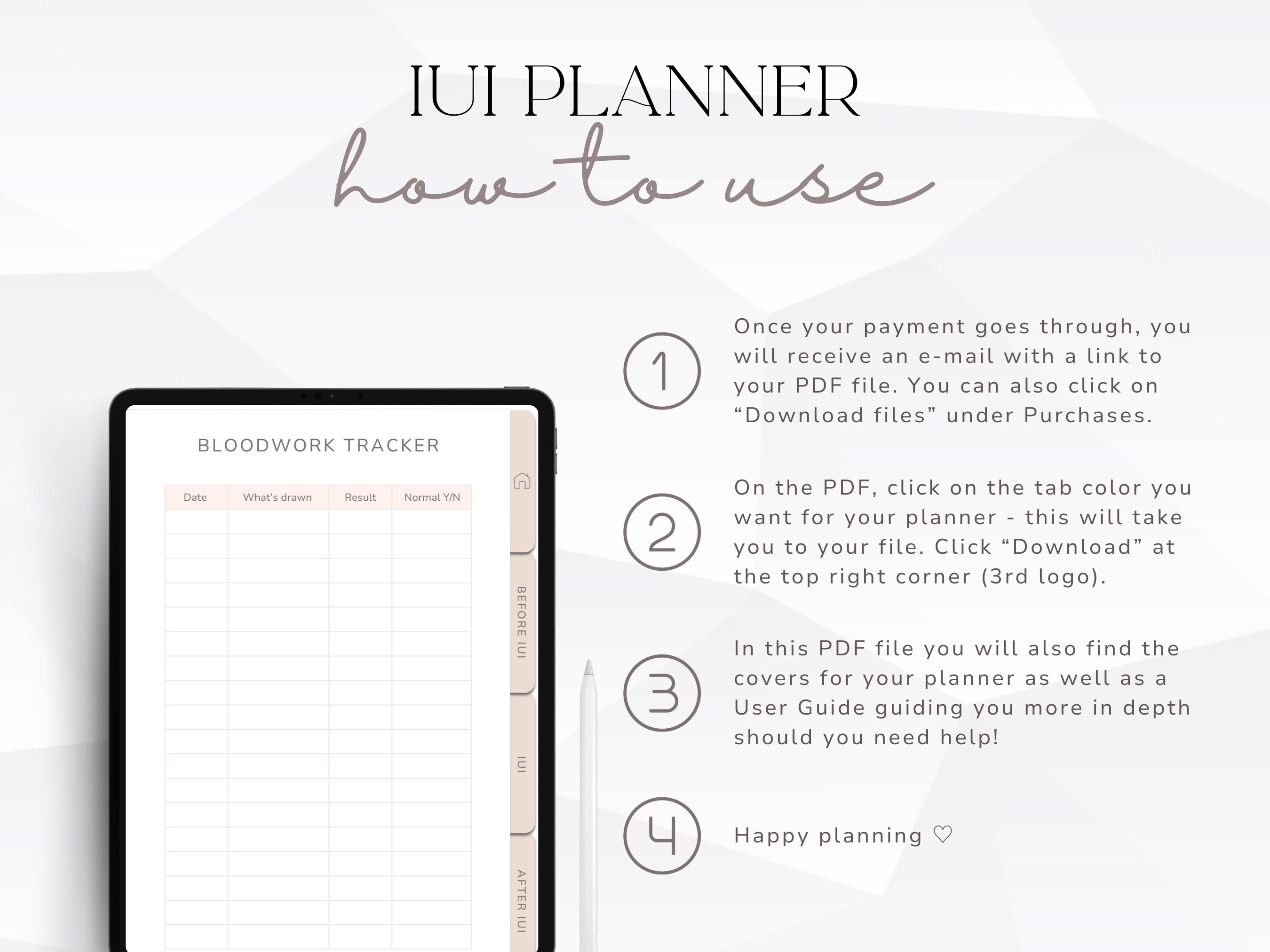 Digital IUI Planner for Future Moms, Hyperlinked IUI Journal, Printable ...