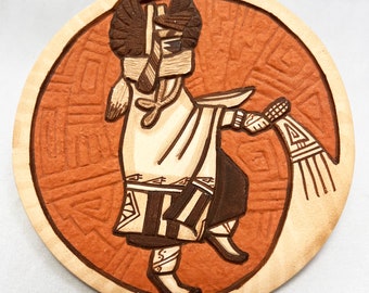 Hopi tile by Marty & Elvira Naha Nampeyo titled Crow Mother 1994