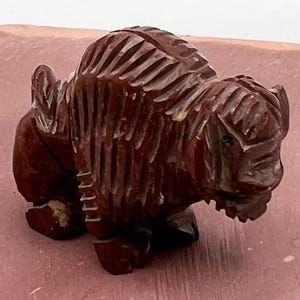 Zuni Bison Buffalo fetish pipeston signed AE Albert Eustace