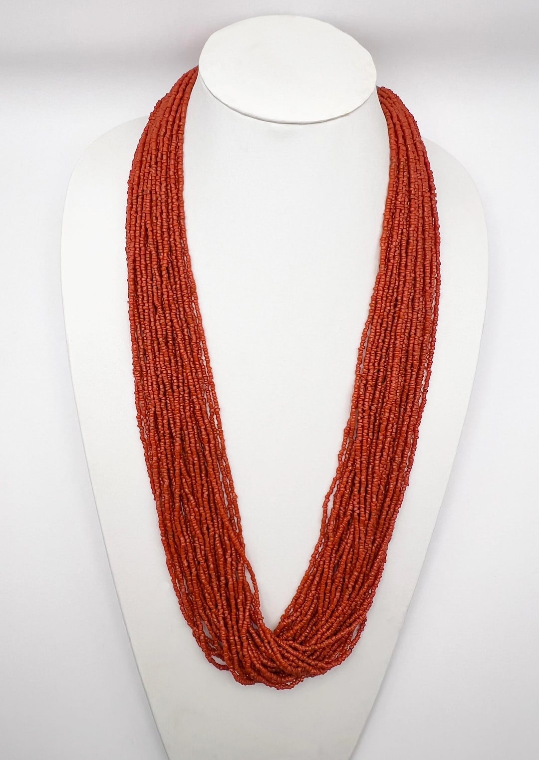 Very Pretty 30 Strand Coral Color Seed Bead Necklace 31.5" - Etsy