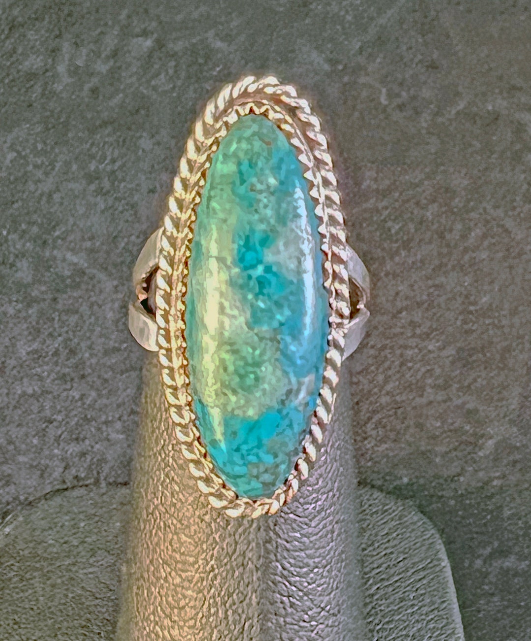 Vintage Navajo Turquoise & Sterling Silver Ring Signed "b" Size 6 - Etsy