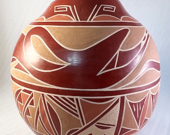 Santa Clara Earlene Youngbird Tafoya red Polychrome 6x5.5 Inch Large Pot