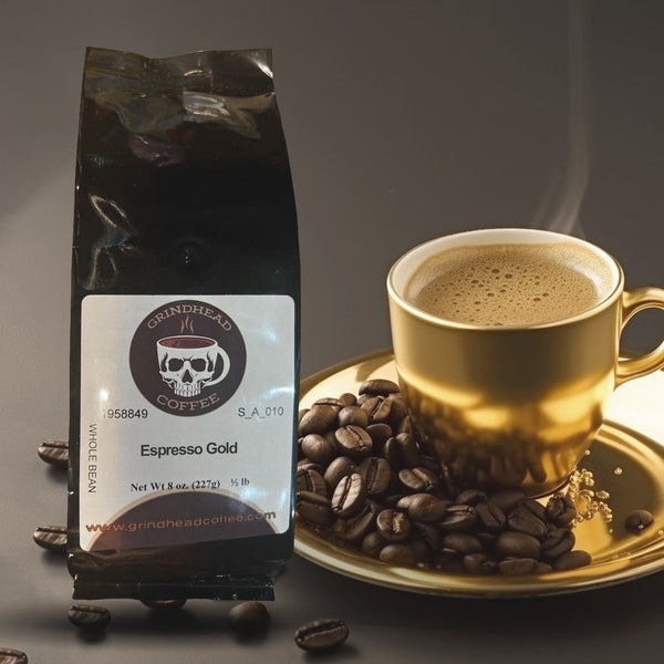 Espresso Gold - Spicy Coffee - Luxury Coffee Lover Gift - Medium Roast - Espresso Coffee Beans