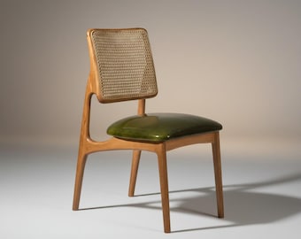 Solid Beech Wood Dining Chair: Scandinavian Style, Ergonomic, Armless Seating