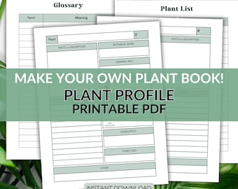 Houseplant Profile Printable: Garden Planner, Plant Organizer (PDF Download)