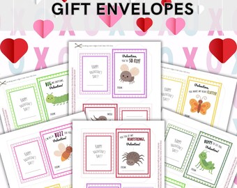 Printable Insect Valentine Cards: Kids' Gift Envelopes (PDF Download)
