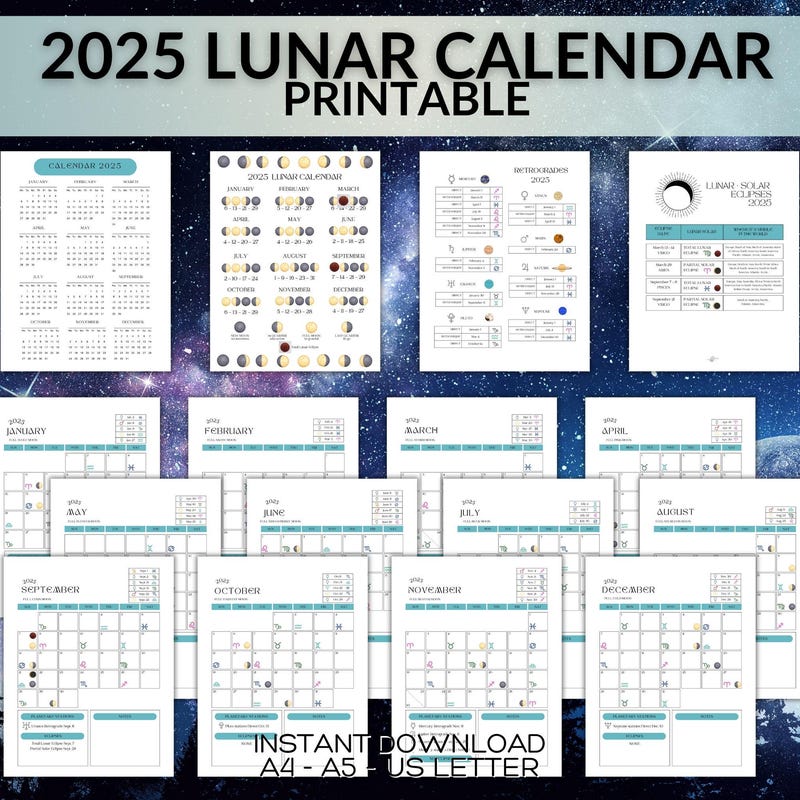 2025 Lunar Calendar Planner Pdf 