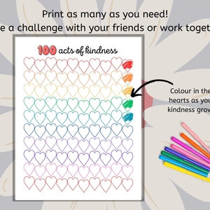 100 Acts of Kindness Printable Colouring Sheet Random Acts of - Etsy Canada