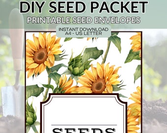 Printable Sunflower Seed Packet Envelope (PDF Download)