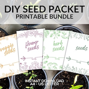 Printable Seed Envelopes DIY Seed Packets Seed Storage Seed Saving ...