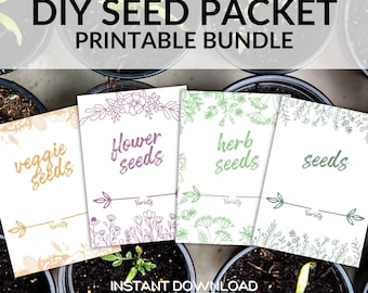 Printable Seed Envelopes: DIY Flower, Herb & Veggie Packets (PDF Download)