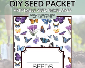Printable Seed Packet: Butterfly Theme Envelopes (PDF Download)