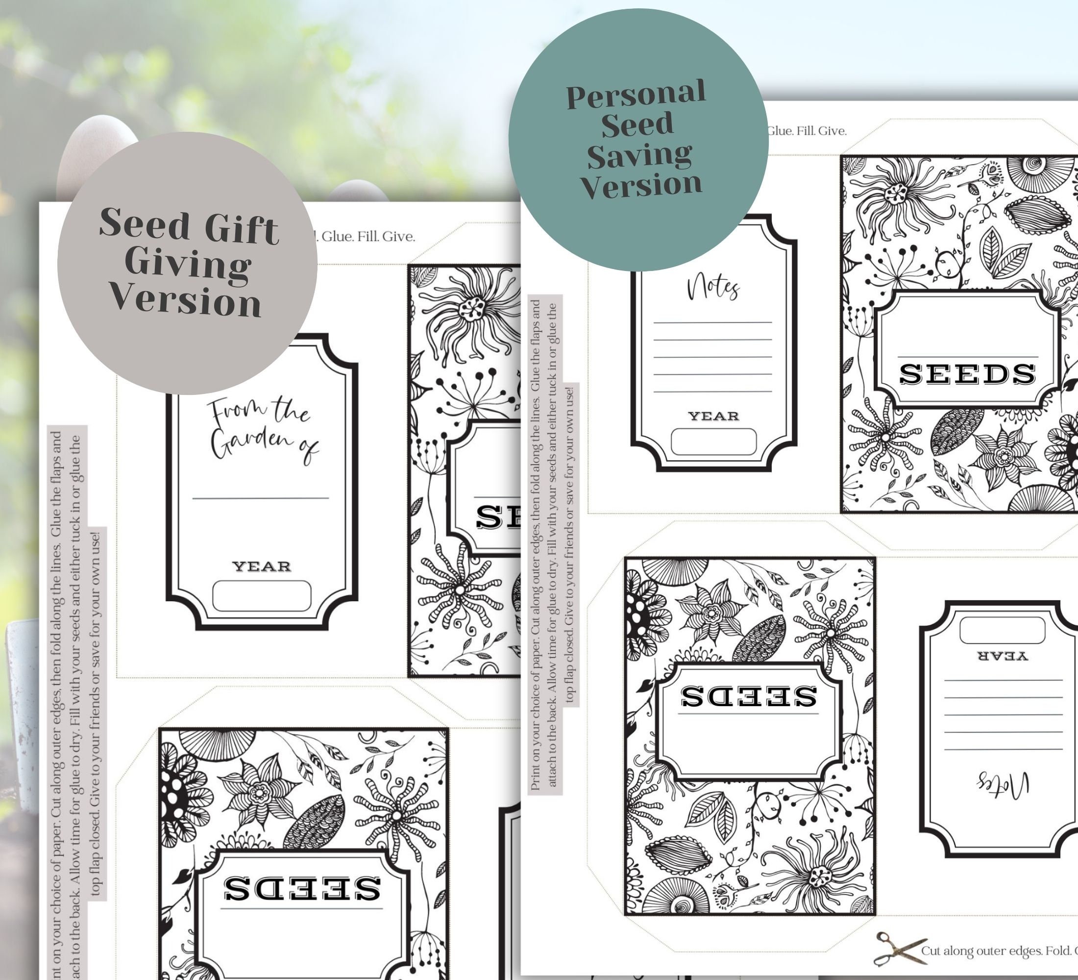 Printable Seed Envelopes DIY Seed Packets Seed Storage Seed Saving ...