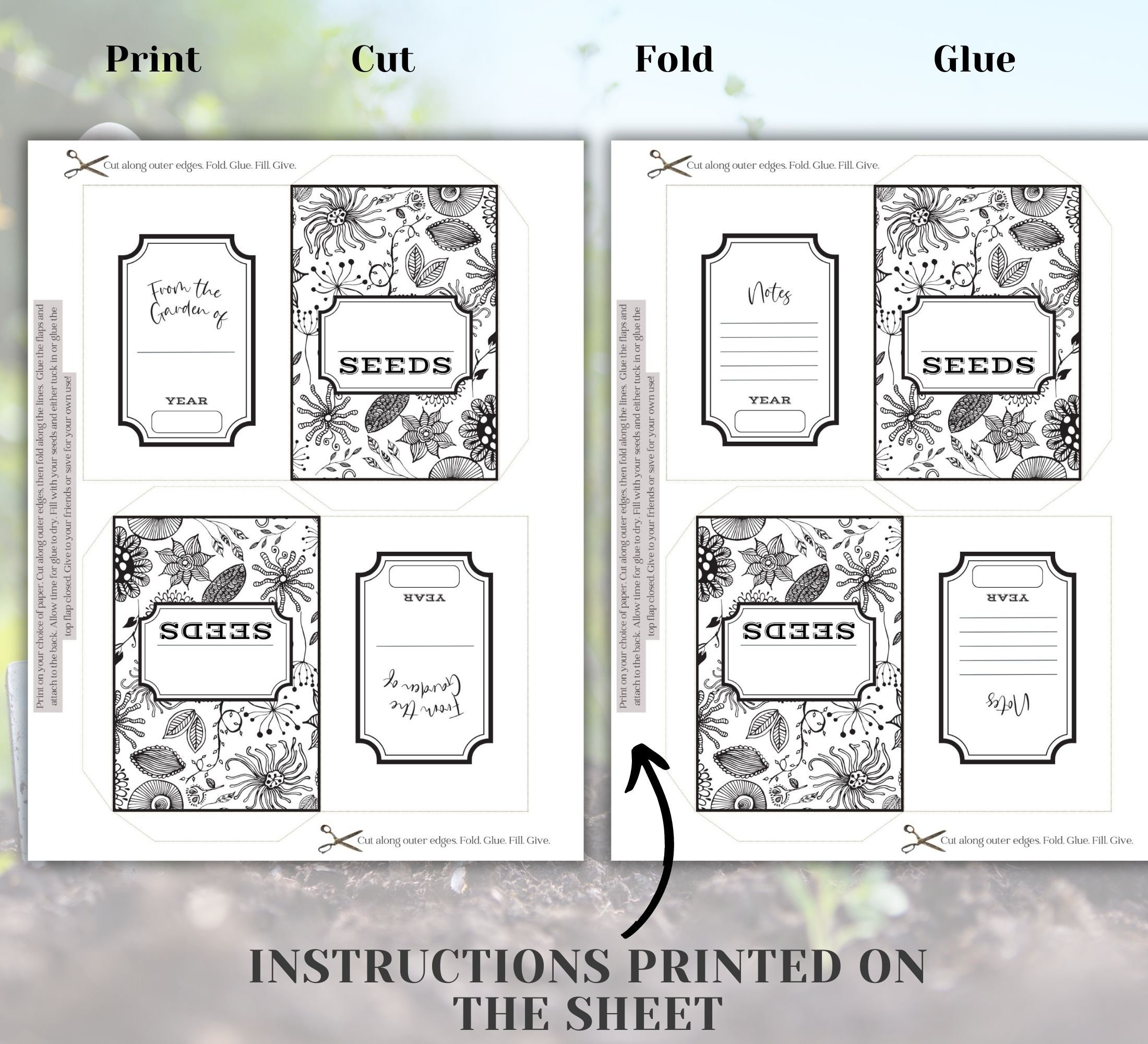 Printable Seed Envelopes DIY Seed Packets Seed Storage Seed Saving ...