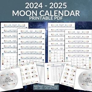2024-2025 Moon Calendar: Visual Lunar Planner (PDF Download)