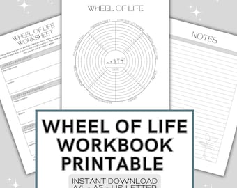 Wheel of Life Printable: Life Balance Workbook (PDF Instant Download)