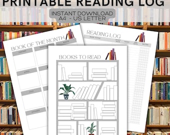 Bookshelf Reading Log: Printable Book Tracker (PDF Download)
