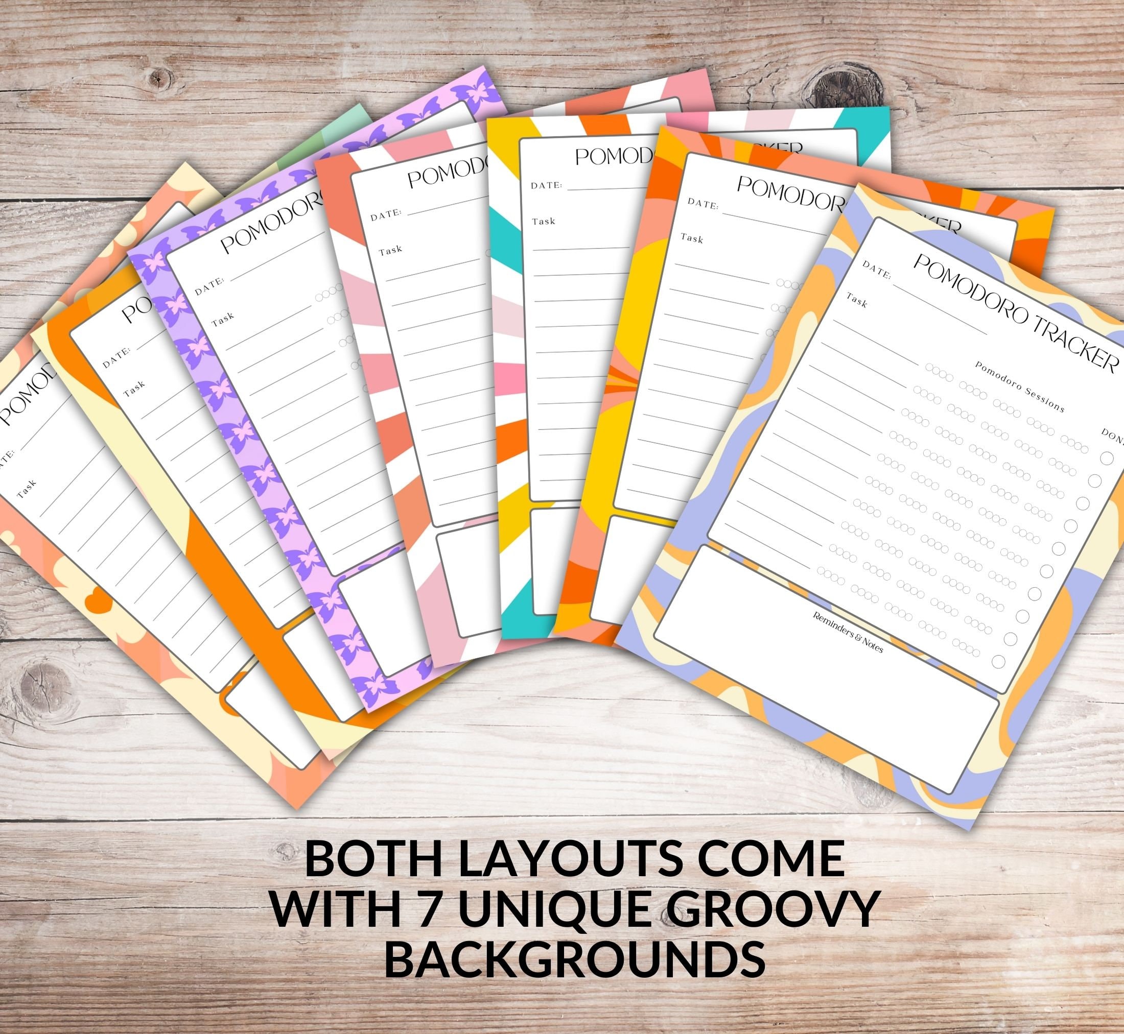 Pomodoro Tracker Planner Printable Bundle - Printable Productivity ...