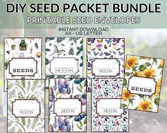 Printable Seed Packet Envelopes: DIY Seed Saving Bundle (PDF Download)