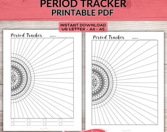 Circular Period Tracker Printable, Mood Chart (PDF)