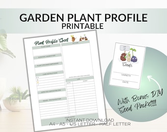 Printable Garden Plant Profile Sheet: Plant Information Planner (PDF)