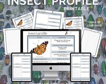 Insect Profile Printable: Entomology Studies, Science Biology (PDF Download)