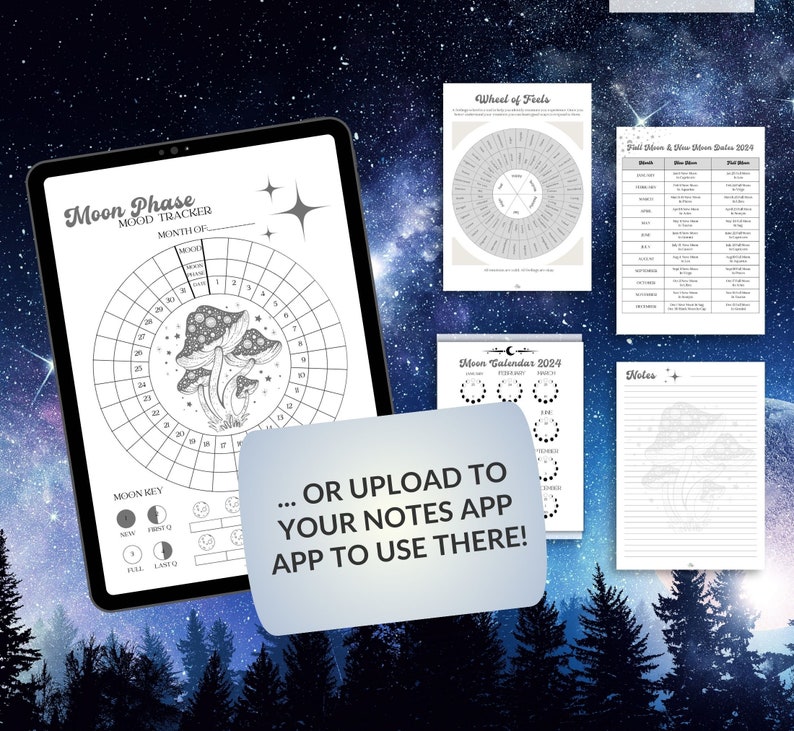 Mushroom Moon Phase Mood Tracker Printable (PDF) - Etsy