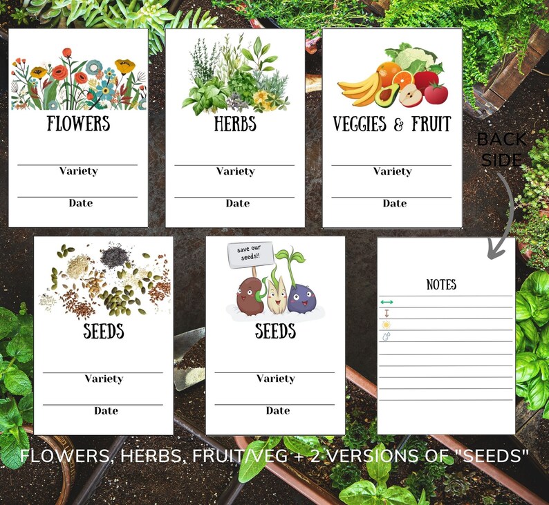 Printable Seed Envelopes: DIY Seed Packets for Flowers, Herbs, Veggies ...