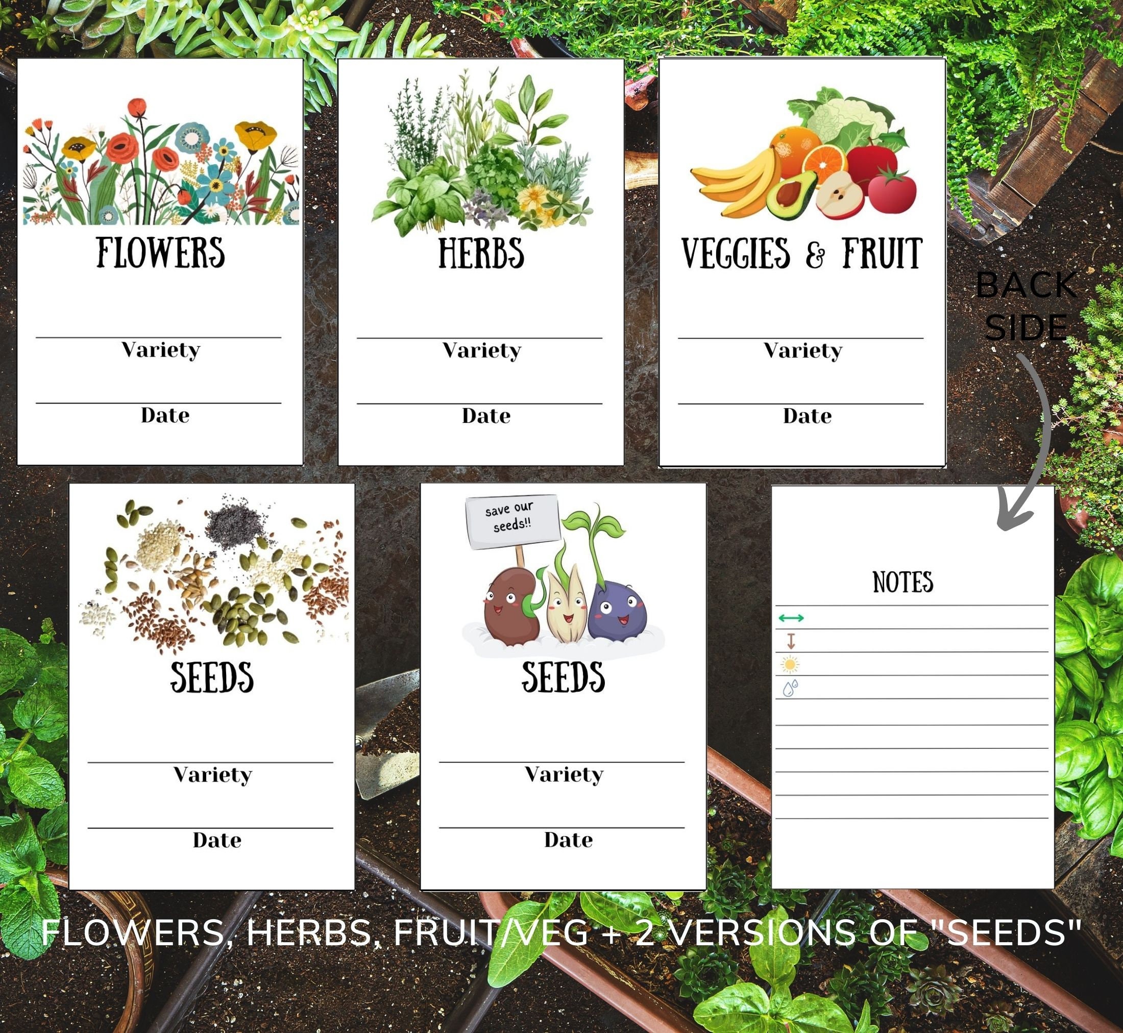 Printable Seed Envelopes DIY Seed Packets Seed Storage Seed Saving ...