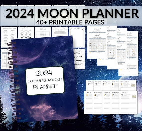 2024 Moon Planner Lunar Calendar, Printable Instant Download PDF Moon and  Astrology Planner, A4 A5 US Letter - Etsy