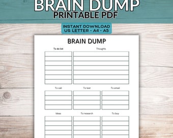 Brain Dump Printable: Thought Organizer for ADHD (PDF)